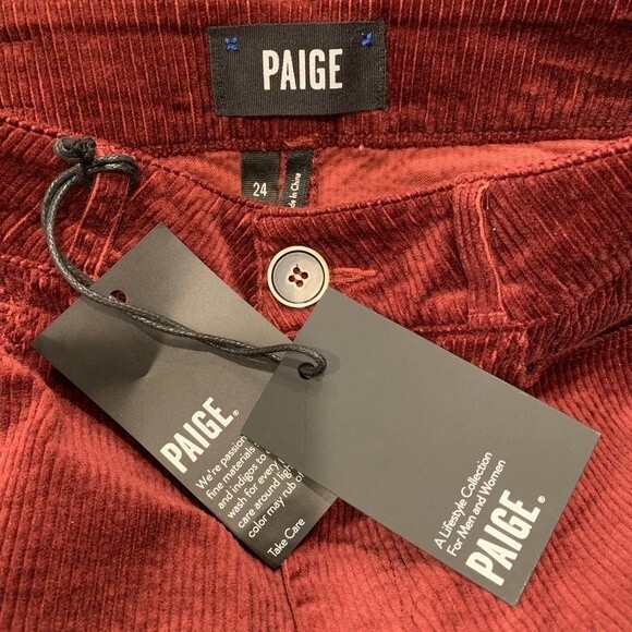 PAIGE Hoxton Slim Corduroy Jeans Women's Pants Straight Leg Size 24 NWT - Picture 10 of 10